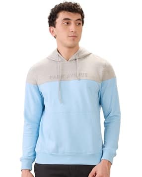 park avenue Men Colour-block Hooded Sweatshirt-picture-21