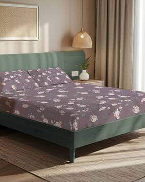 urban space 200 TC Floral Print Double-Size Bedsheet with Pillow Covers -picture-4