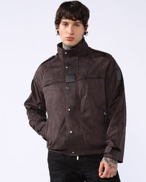 superdry Men Chromewave Badge High-Neck Bomber Jacket-picture-43