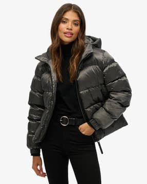 Luxe Sports Regular Fit Hooded Puffer Jacket-image-2