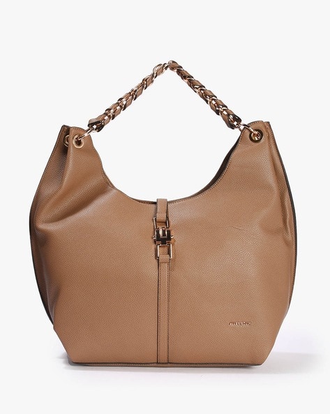 ALLEN SOLLY Women Hobo Bag with Logo Embossed