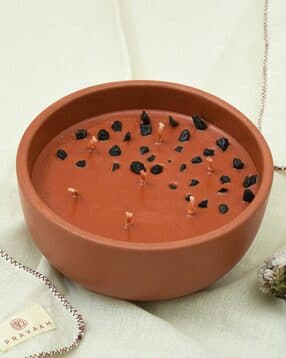 Soy Wax Candle Rain Fragrance Terracotta Pot-image-3
