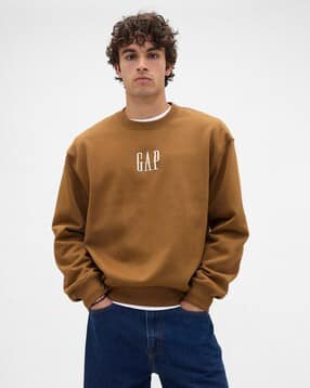 Embroidered Logo Relaxed Fit Crew-Neck Sweatshirt