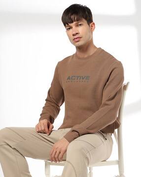 Men Typographic Print Regular Fit Sweatshirt