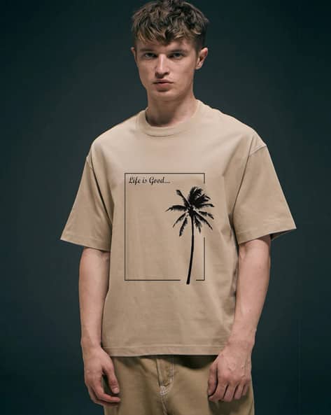Buda Jeans Co Men Graphic Print Oversized Fit Round-Neck T-Shirt