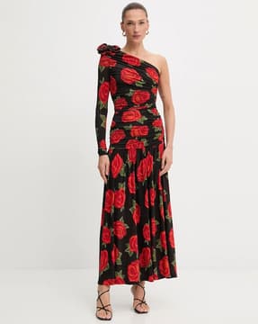 farm rio black chenille flowers midi dress Floral velvet mini dress Black Black / Large