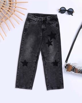 pantaloons junior Girls Mid-Wash Straight Jeans with Fly Button Closure-picture-39