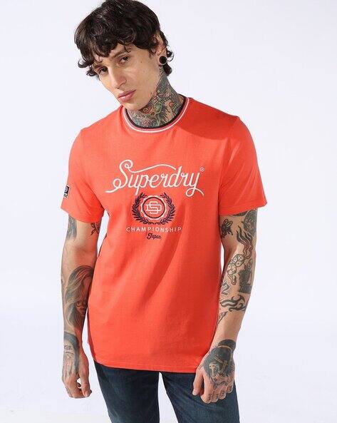 SUPERDRY Men Tennis Chest Crest Regular Fit Crew-Neck T-Shirt