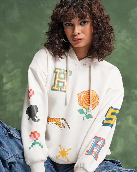 Buy Off White Sweatshirt Hoodies for Women by TOKYO TALKIES