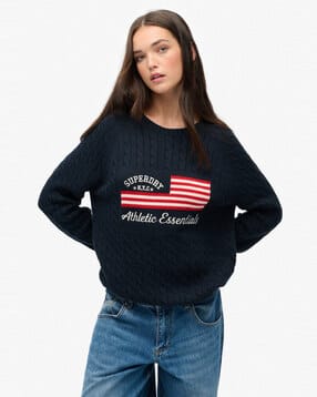 superdry Slouchy Cable Flag Knit Pullover-picture-50
