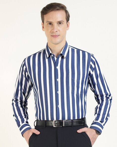 HANCOCK Men Cotton Slim Fit Shirt