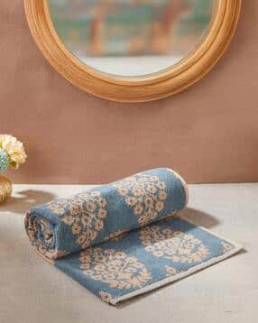 fabindia Floral Print Cotton Pile Hand Towel-picture-14