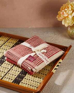 Set of 2 Striped Woven Cotton Towel-image-17