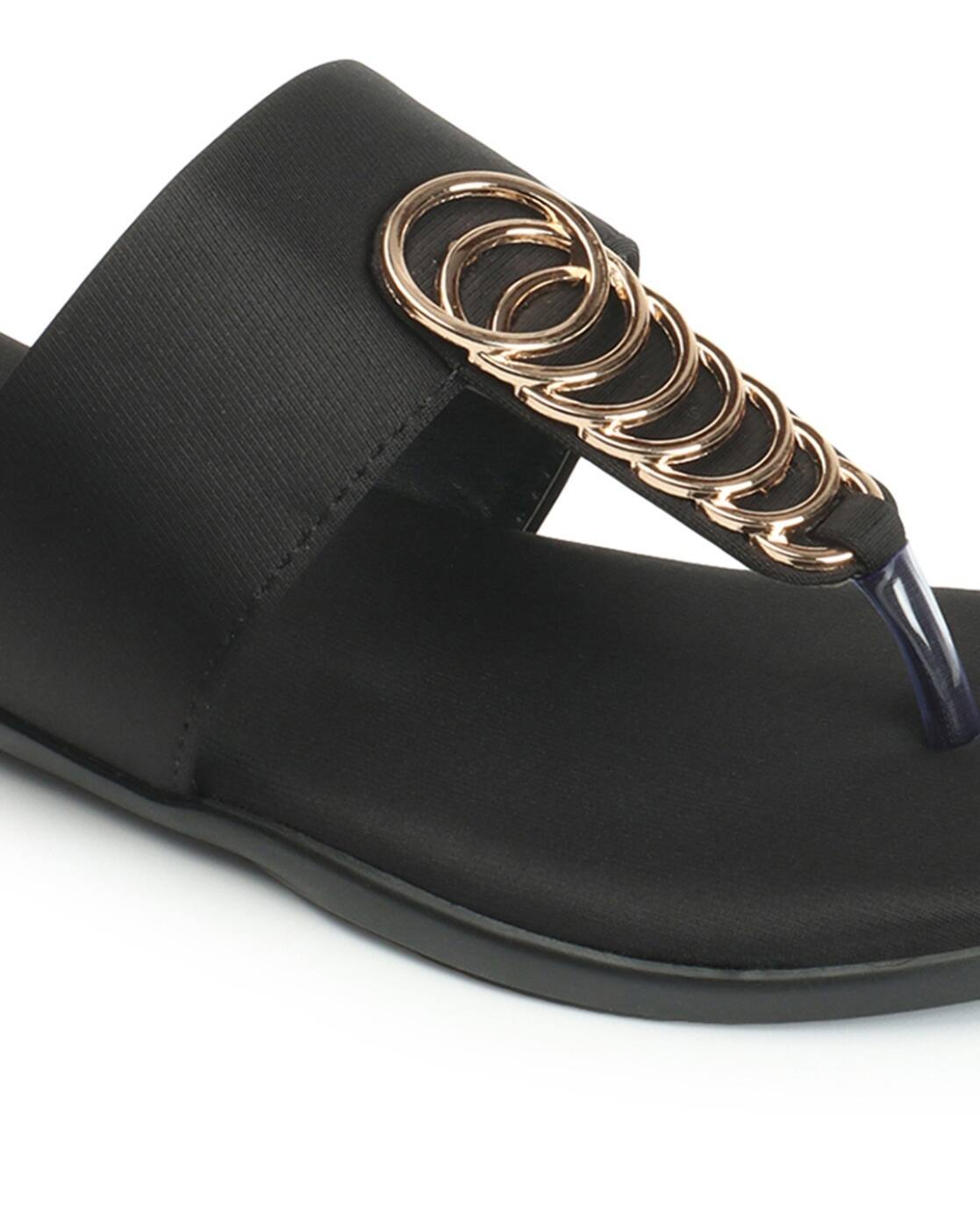 Buy Black Flat Sandals for Women by RETRO WALK Online