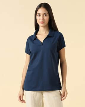 allen solly Women Regular Fit Polo T-Shirt with Short Sleeves-picture-24