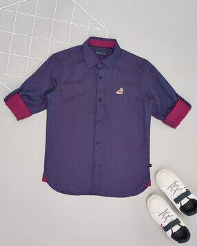 pantaloons junior Men Printed Regular Fit Shirt with Spread Collar-picture-13