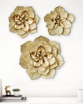 home centre Panorama Glitz Set of 3 Metal Decorative Floral Wall Arts-picture-25