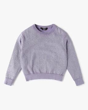 Girls Round-Neck Full Sleeves Sweater-image-4