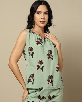 indie picks Bagru Syahi Begar Handblock Print   2-Piece Co-Ord Set-picture-10