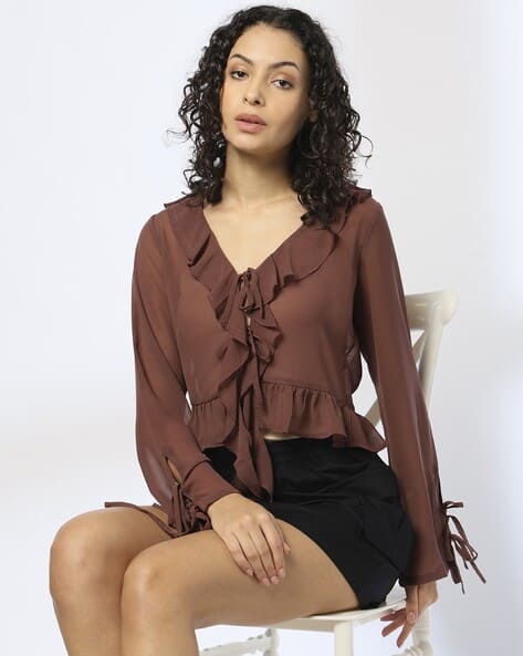 Buy Brown Tops for Women by RIO Online | Ajio.com