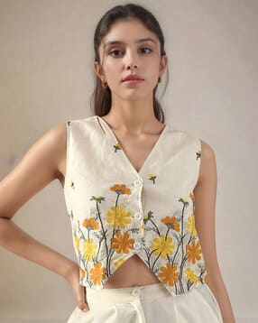 indie picks Relaxed Fit Embroidery Top-picture-39