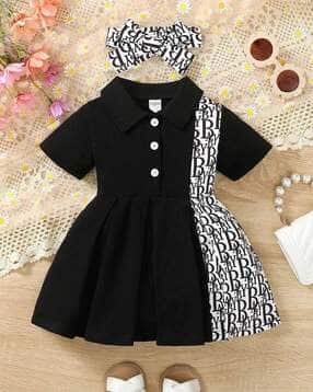 Girls Typographic Print A-Line Dress-image-7