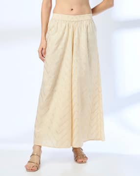 Women Chevron Print Palazzos with Elasticated Waist