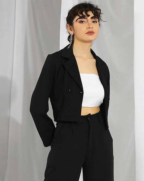 Women Solid Single Breasted Casual Blazer
