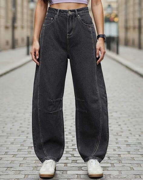 BEWAKOOF Women Washed Barrel Fit Jeans