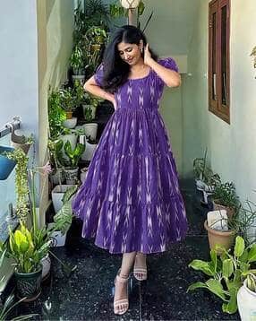 nyrika Women Ikat Print Fit & Flare Dress-picture-13