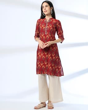 Women Craft Inspired Printed Straight Kurta