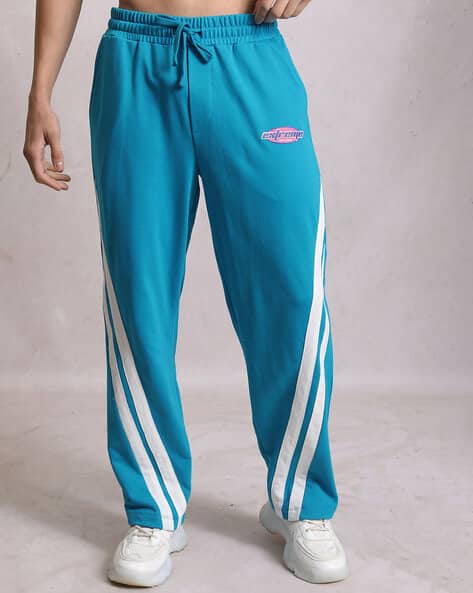 Highlander Men Typographic Print Straight Track Pants with Elasticated Drawstring Waist