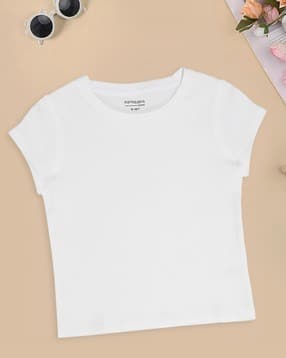 pantaloons junior Girls Round-Neck Relaxed Fit T-Shirt-picture-12
