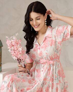 Women Floral Print Fit & Flare Dress
