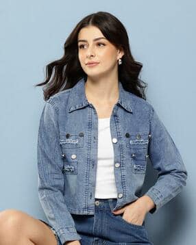 aarika girls ethnic Women Washed Regular Fit Denim Jacket-picture-27