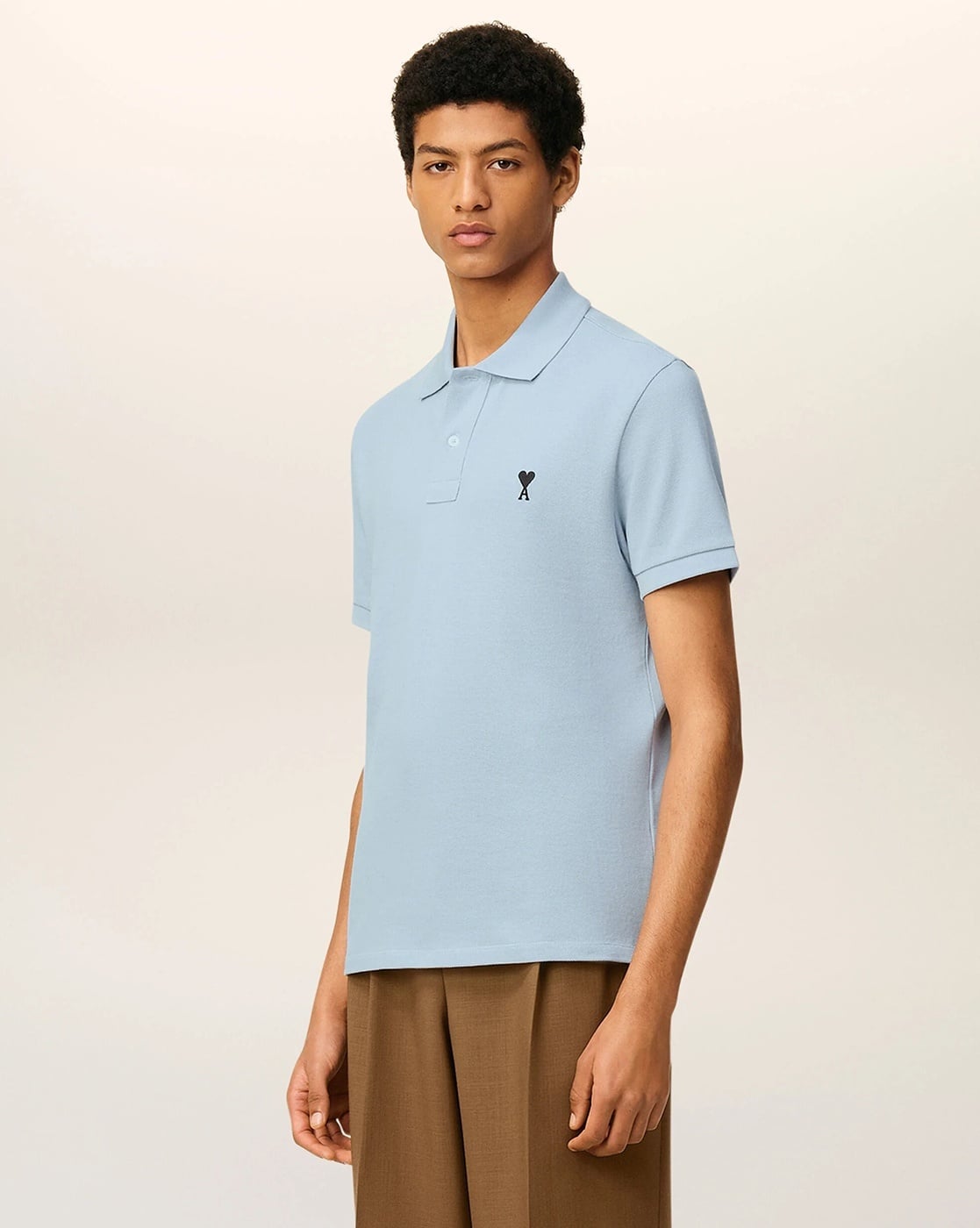 Buy Ami Paris Men Logo Embroidered Regular Fit Polo T-Shirt