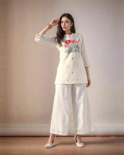 Nyrika Women Embroidered 2-Piece Tunic & Palazzos Set