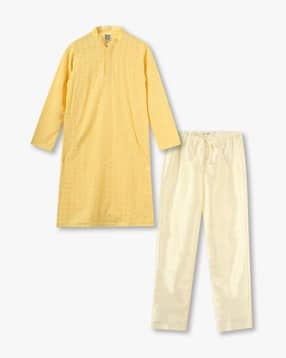 Boys Embroidered Kurta & Pyjamas Set