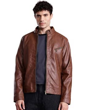 leather retail Men Regular Fit Bikers Jacket-picture-31