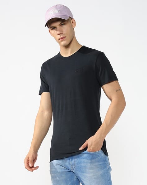 SUPERDRY Men Essential Relaxed Fit Crew-Neck T-Shirt with Logo Embroidery