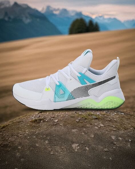 Buy Puma White-Scuba Blue-Yellow Alert Sports Shoes for Men by PUMA Online  | Ajio.com