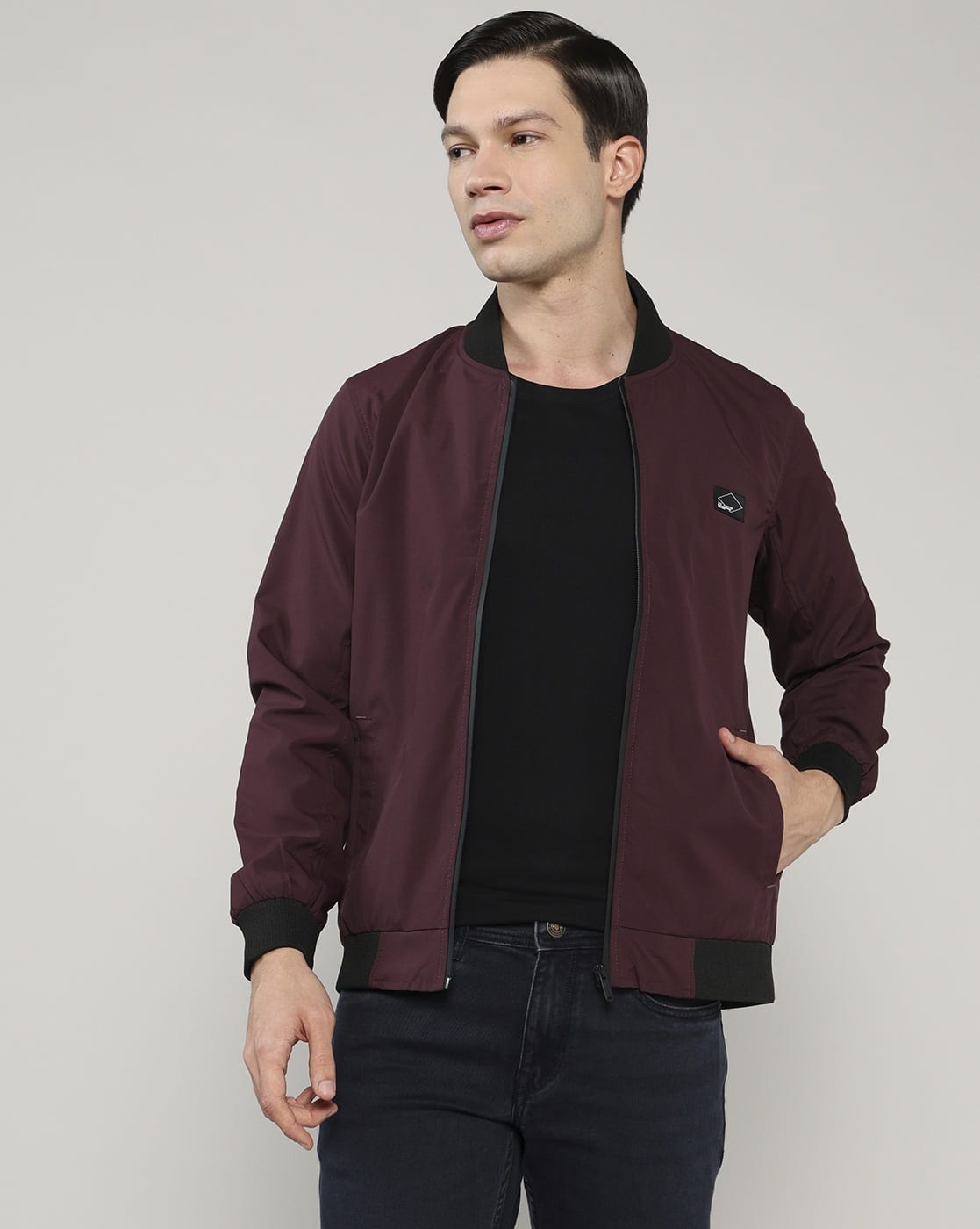 ジャケット・アウター maron Buy Arrow Sports Stand Collar Fleece Bomber Jacket - NNNOW.com