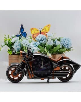 gopalvilla Analogue Spray Paint Motorcycle Shaped Round Alarm Clock-picture-31