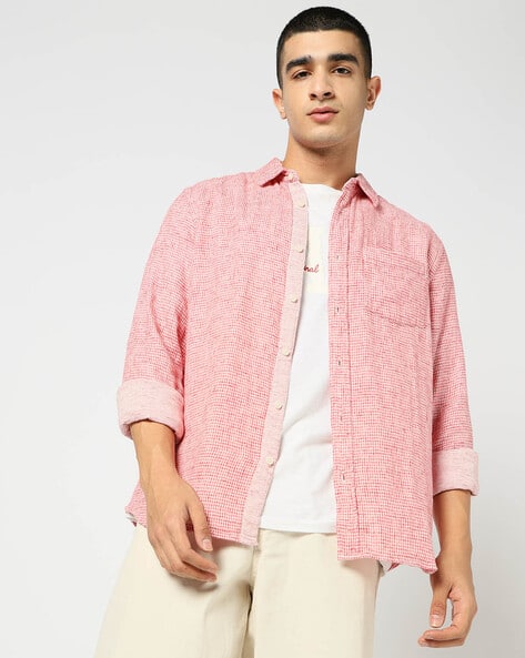 GAP Checked Spread Collar Standard Fit Full Sleeves Shirt