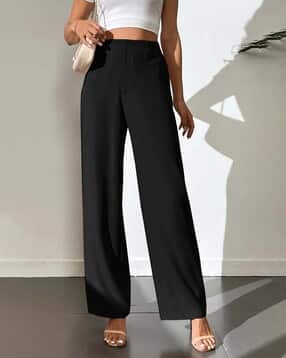leia Women Relaxed Fit Flat-Front Trousers-picture-46