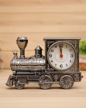 Analogue Train Engin Shaped Round Alarm Clock