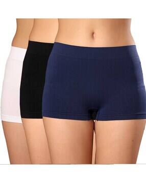 paavki Women Pack of 3 Mid-Rise Boyshorts with Elasticated Waistband-picture-18