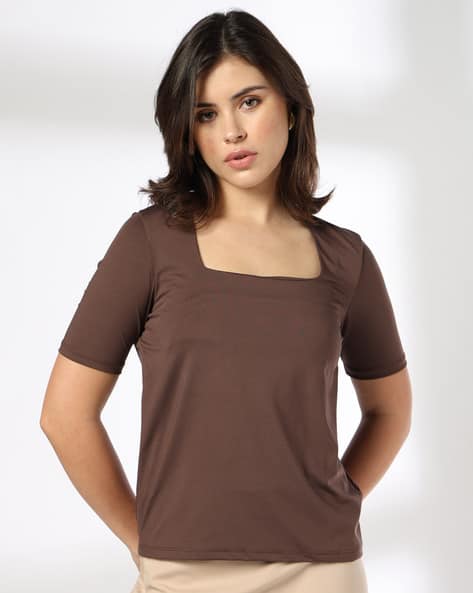 FIG Women Square-Neck Knit Top