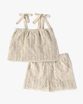 Girls Regular Crop Top with Shorts