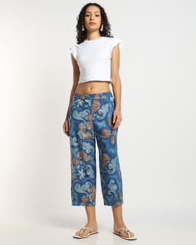 svrnaa by azorte All-Over Print Cotton Slub Pants-picture-22